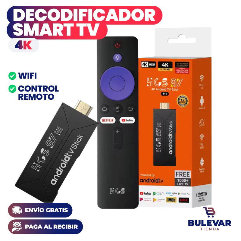 DECODIFICADOR SMART TV CON CONTROL REMOTO