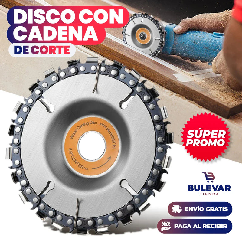 DISCO CON CADENA PARA CORTE DE MADERA
