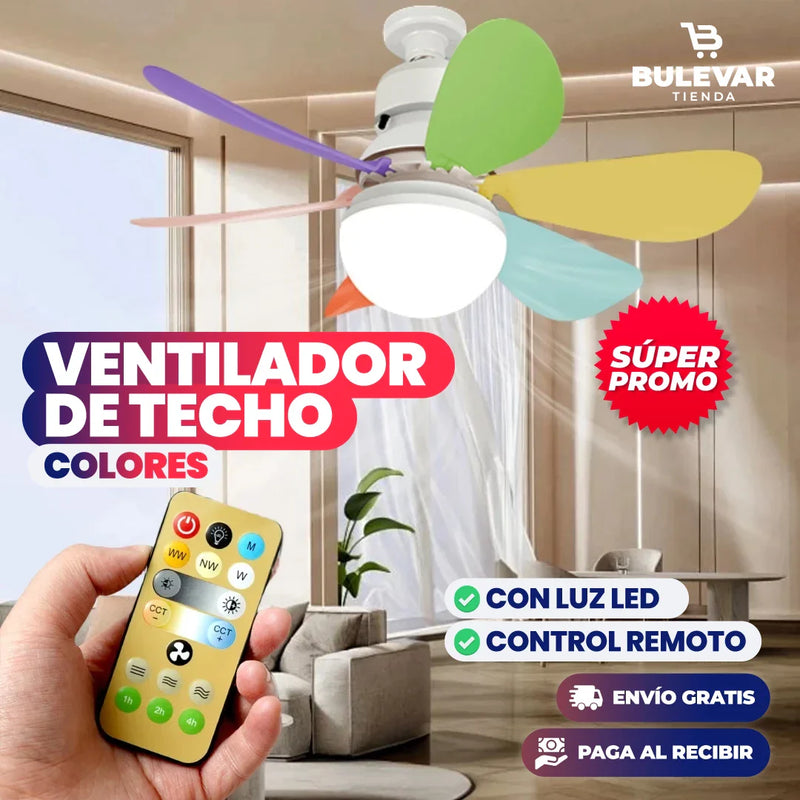 VENTILADOR DE TECHO CON LUZ LED