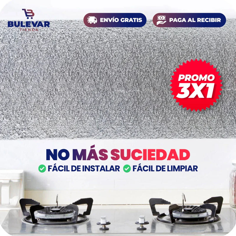 PROMO 3X1 PAPEL ALUMINIO ADHESIVO DE COCINA 60cm x 2 mt