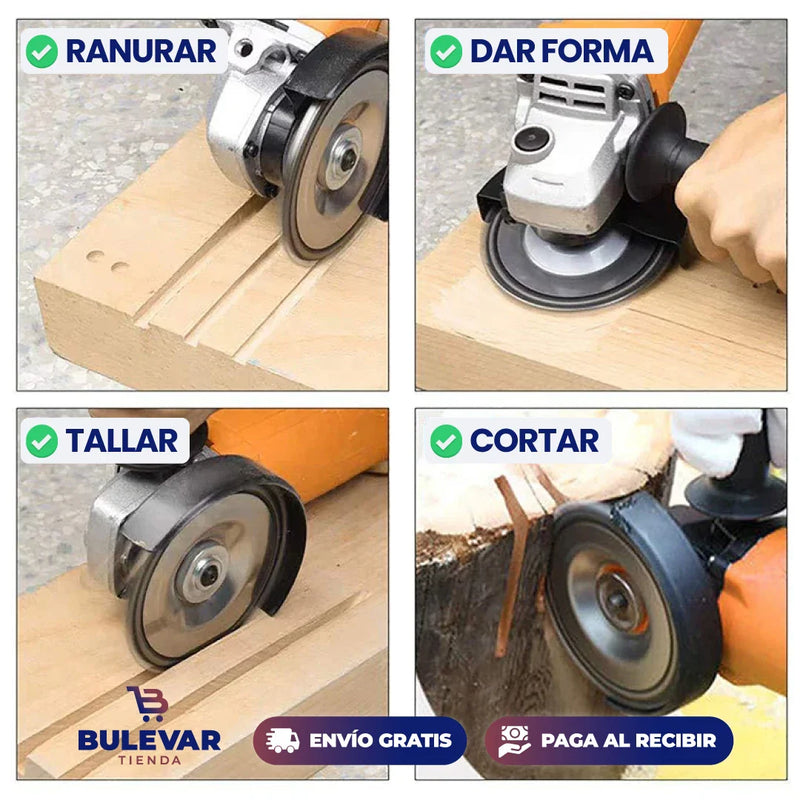 DISCO CON CADENA PARA CORTE DE MADERA