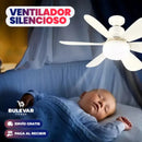 VENTILADOR BLANCO DE TECHO CON LUZ LED