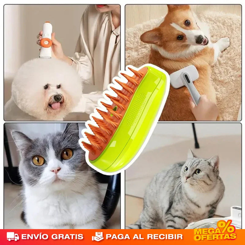 CEPILLO DE VAPOR PULVERIZADOR PARA MASCOTAS