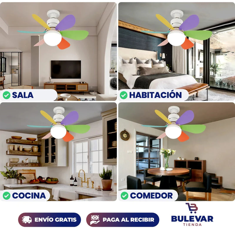 VENTILADOR DE TECHO CON LUZ LED