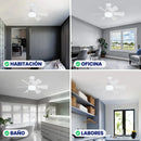 VENTILADOR BLANCO DE TECHO CON LUZ LED