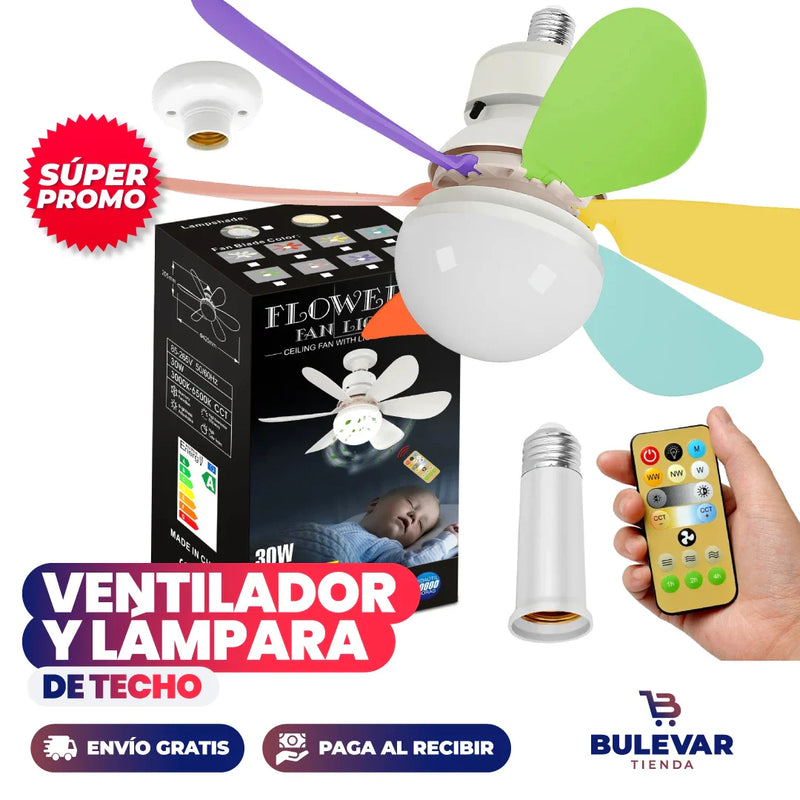 VENTILADOR DE TECHO CON LUZ LED