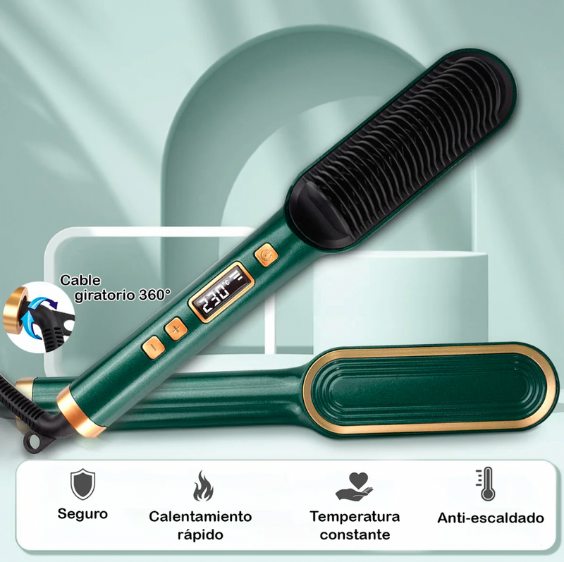 CEPILLO ALISADOR ELÉCTRICO PLANCHA CABELLO TEMPERATURA AJUSTABLE