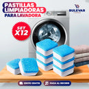 PASTILLAS DE MANTENIMIENTO LIMPIADORAS ANTI MAL OLOR PARA LAVADORA X12