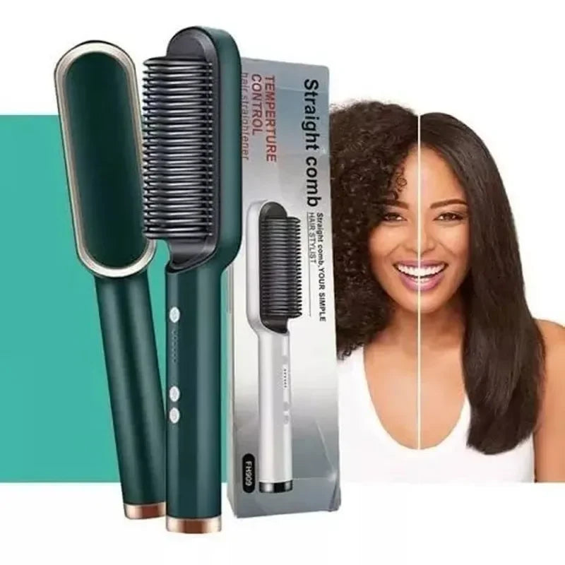 CEPILLO ALISADOR ELÉCTRICO PLANCHA CABELLO TEMPERATURA AJUSTABLE